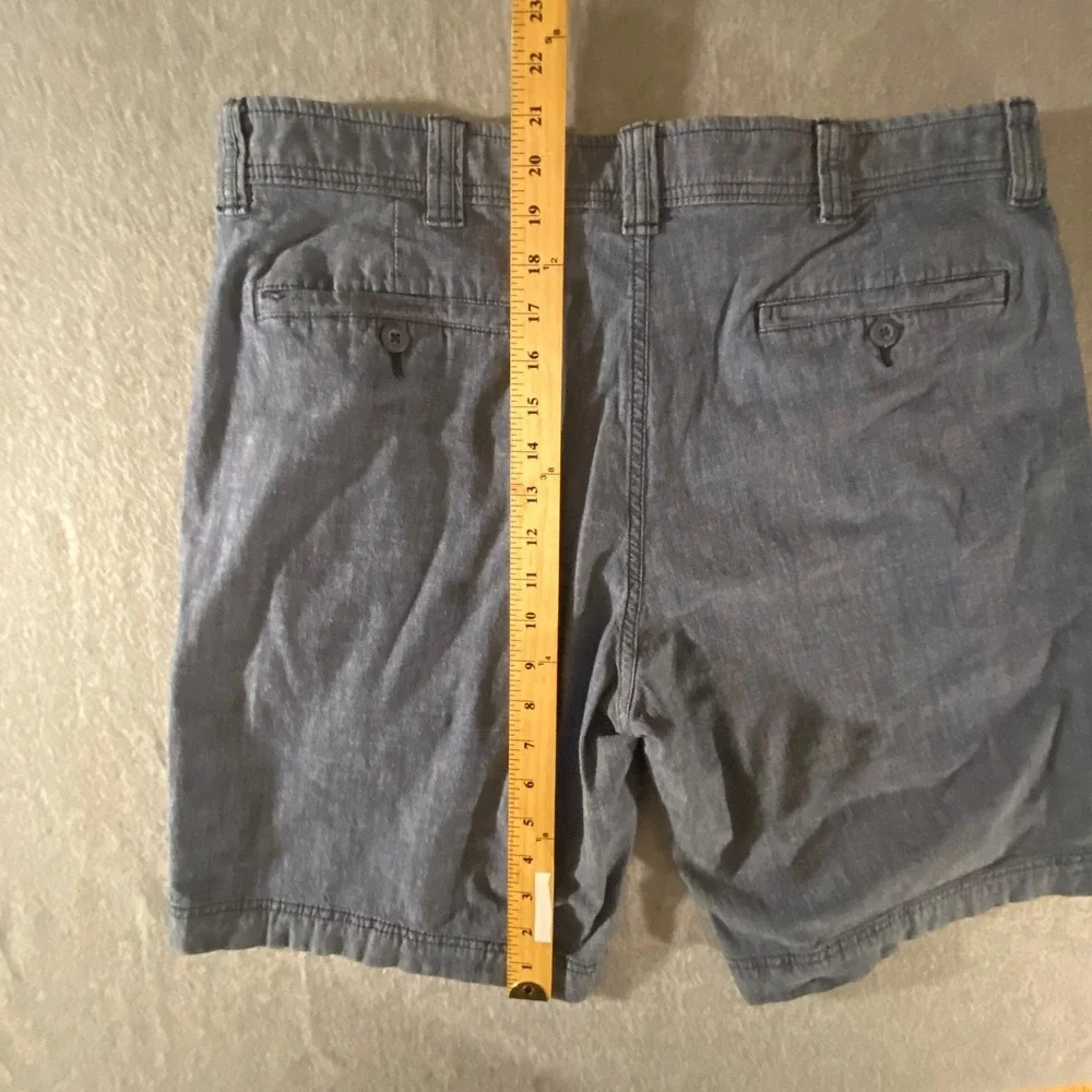 St Johns Bay Mens Sz 36 Comfort Stretch Blue Cotton Blend Casual Chino Shorts
